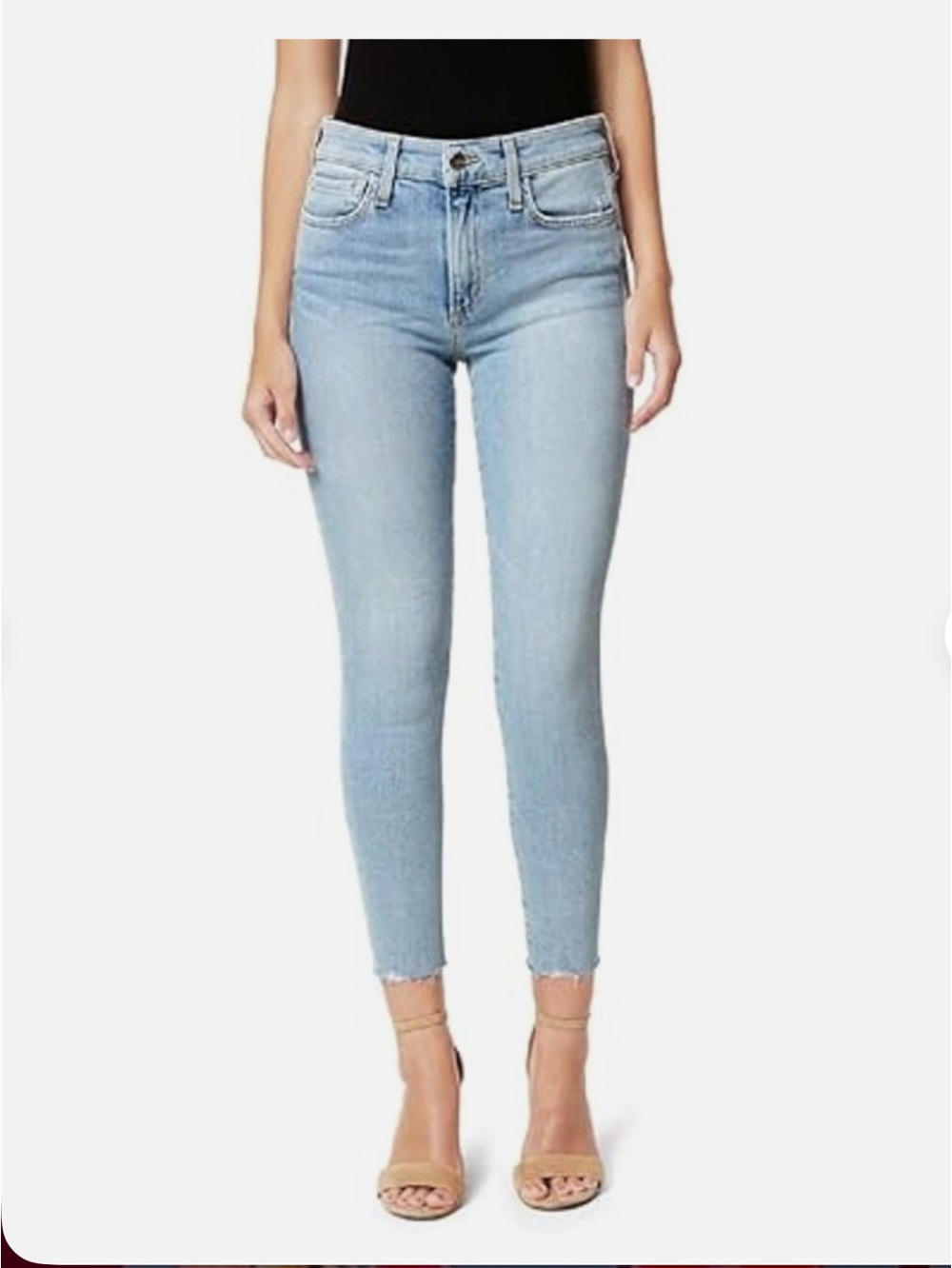 Joe's Jeans “Icon” Light Mid  High-Rise Ankle Skinny Jeans Raw Hem